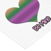 ビーミンバレンタインパープルストライプハート ショートテーブルランナー (コーナー)