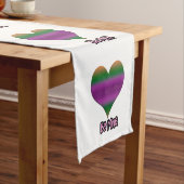 ビーミンバレンタインパープルストライプハート ショートテーブルランナー (インサイチュ)