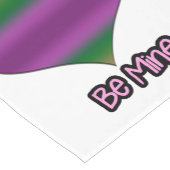 ビーミンバレンタインパープルストライプハート ショートテーブルランナー (コーナー)