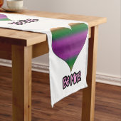 ビーミンバレンタインパープルストライプハート ショートテーブルランナー (インサイチュ)