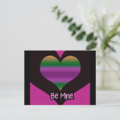 ビーミンバレンタインパープルストライプハート シーズンポストカード (スタンド正面)