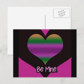 ビーミンバレンタインパープルストライプハート シーズンポストカード (正面/裏面)