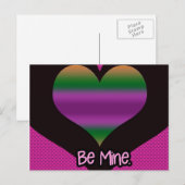 ビーミンバレンタインパープルストライプハート シーズンポストカード (正面/裏面)