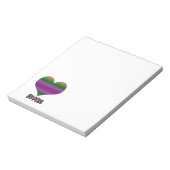 ビーミンバレンタインパープルストライプハート ノートパッド (回転)