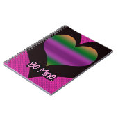 ビーミンバレンタインパープルストライプハート ノートブック (左側)