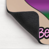 ビーミンバレンタインパープルストライプハート マウスパッド (コーナー)