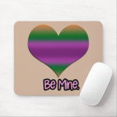 ビーミンバレンタインパープルストライプハート マウスパッド (マウス)