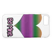 ビーミンバレンタインパープルストライプハート Case-Mate iPhoneケース (裏面(横))