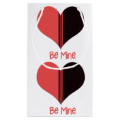 ビーミンバレンタインレッドホワイトストライプハート スモールペーパーバッグ (裏面)