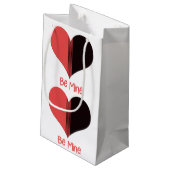 ビーミンバレンタインレッドホワイトストライプハート スモールペーパーバッグ (裏面アングル)