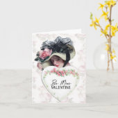 ビーミンバレンタインヴィンテージレディバラフローラハット カード (黄色い花)