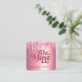 ビーミンピンクバレンタイングリッタードリップカスタム スクエア名刺 (スタンド正面)