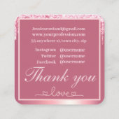 ビーミンピンクバレンタイングリッタードリップカスタム スクエア名刺 (裏面)