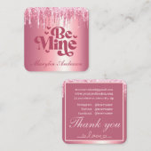 ビーミンピンクバレンタイングリッタードリップカスタム スクエア名刺 (正面/裏面)