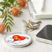 ビーミン赤いハート キーホルダー (側面)