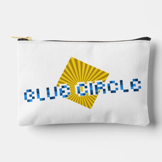 ビームと反対のピクセルの文字を持つ黄色の正方形 アクセサリーポーチ (正面)