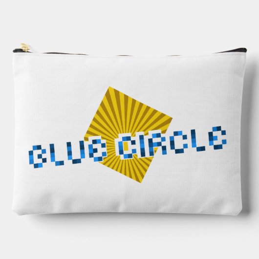 ビームと反対のピクセルの文字を持つ黄色の正方形 アクセサリーポーチ (正面)