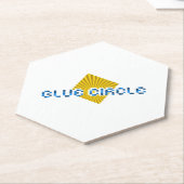 ビームと反対のピクセルの文字を持つ黄色の正方形 ペーパーコースター (アングル)