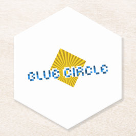 ビームと反対のピクセルの文字を持つ黄色の正方形 ペーパーコースター