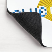 ビームと反対のピクセルの文字を持つ黄色の正方形 マウスパッド (コーナー)