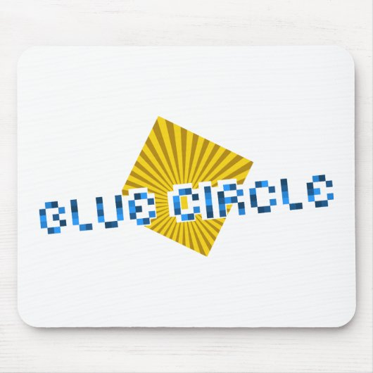 ビームと反対のピクセルの文字を持つ黄色の正方形 マウスパッド (正面)