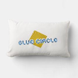 ビームと反対のピクセルの文字を持つ黄色の正方形 ランバークッション