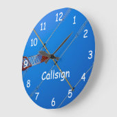ビームアンテナおよびコールサイン ラージ壁時計 (傾斜)