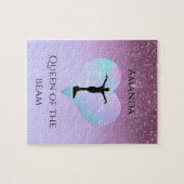 ビーム体操のクイーンパープルグラデーショングリッター ジグソーパズル (横)