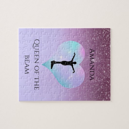 ビーム体操のクイーンパープルグラデーショングリッター ジグソーパズル (横)