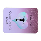 ビーム体操のクイーンパープルグラデーショングリッター マグネット (横)