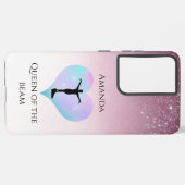 ビーム体操のピンクの女王パーソナライズされた SAMSUNG GALAXYケース (左側面)