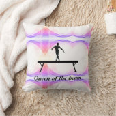 ビーム体操パステルパーソナライズされたのクイーン クッション (ブランケット)