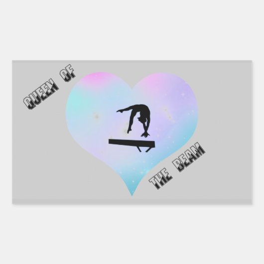 ビーム長方形体操ステッカーの女王 長方形シール (正面)