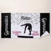 ビーム・シルバー・スターズの体操クイーン ビーチタオル (正面)