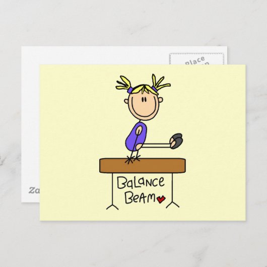 ビームTシャツとギフトを着たブロンドの女の子 ポストカード (正面/裏面)