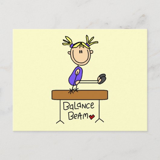 ビームTシャツとギフトを着たブロンドの女の子 ポストカード (正面)