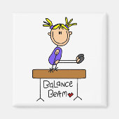 ビームTシャツとギフトを着たブロンドの女の子 マグネット (正面)