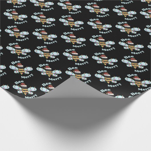 ビーメリーのまわりにクリスマス ラッピングペーパー (角)