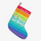 ビーメリーアンド明るい可愛いカスタム虹 スモールクリスマスストッキング (正面 (吊り時))