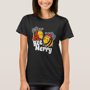ビーメリーキュートな蜂蜜ビーサンタ Tシャツ