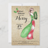 ビーメリークリスマスディナーパティ招待状 招待状 (正面)