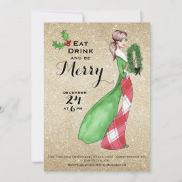 ビーメリークリスマスディナーパティ招待状 招待状
