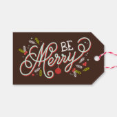 ビーメリークリスマスホリデーギフトラベル ギフトタグ (正面(横))