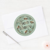 ビーメリーハネビーホリデーステッカー ラウンドシール (封筒)