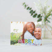 ビーメリーフェスティバルクリスマスフォトホリデー葉書 ポストカード (スタンド正面)