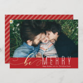 ビーメリーフォイルフェイククリスマスホリデーカード シーズンカード (正面/裏面)
