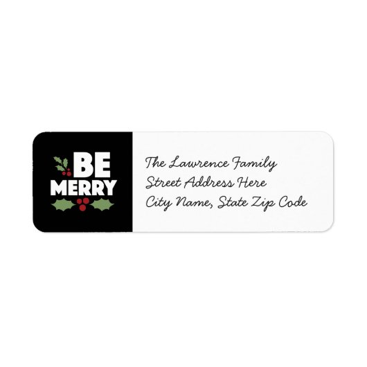 ビーメリー差出人住所ラベル、クリスマスカード ラベル (正面)