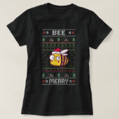 ビーメリー – ビーおもしろい醜いクリスマス Tシャツ (デザイン正面)