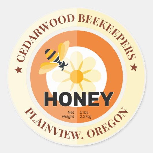 ビーモダンとフラワーアイボリーハニージャー ラウンドシール (正面)