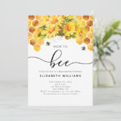 ビーモダンウォーター色ママへビー赤ちゃんシャワー 招待状 (スタンド正面)